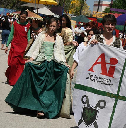  The Art Institute of Fort Lauderdale fashion students are participating in the parade at  19th Annual Renaissance Festival in Deerfield Beach.