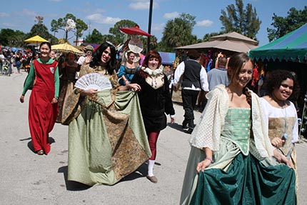 The Art Institute of Fort Lauderdale fashion students are participating in the parade at 19th Annual Renaissance Festival in Deerfield Beach.